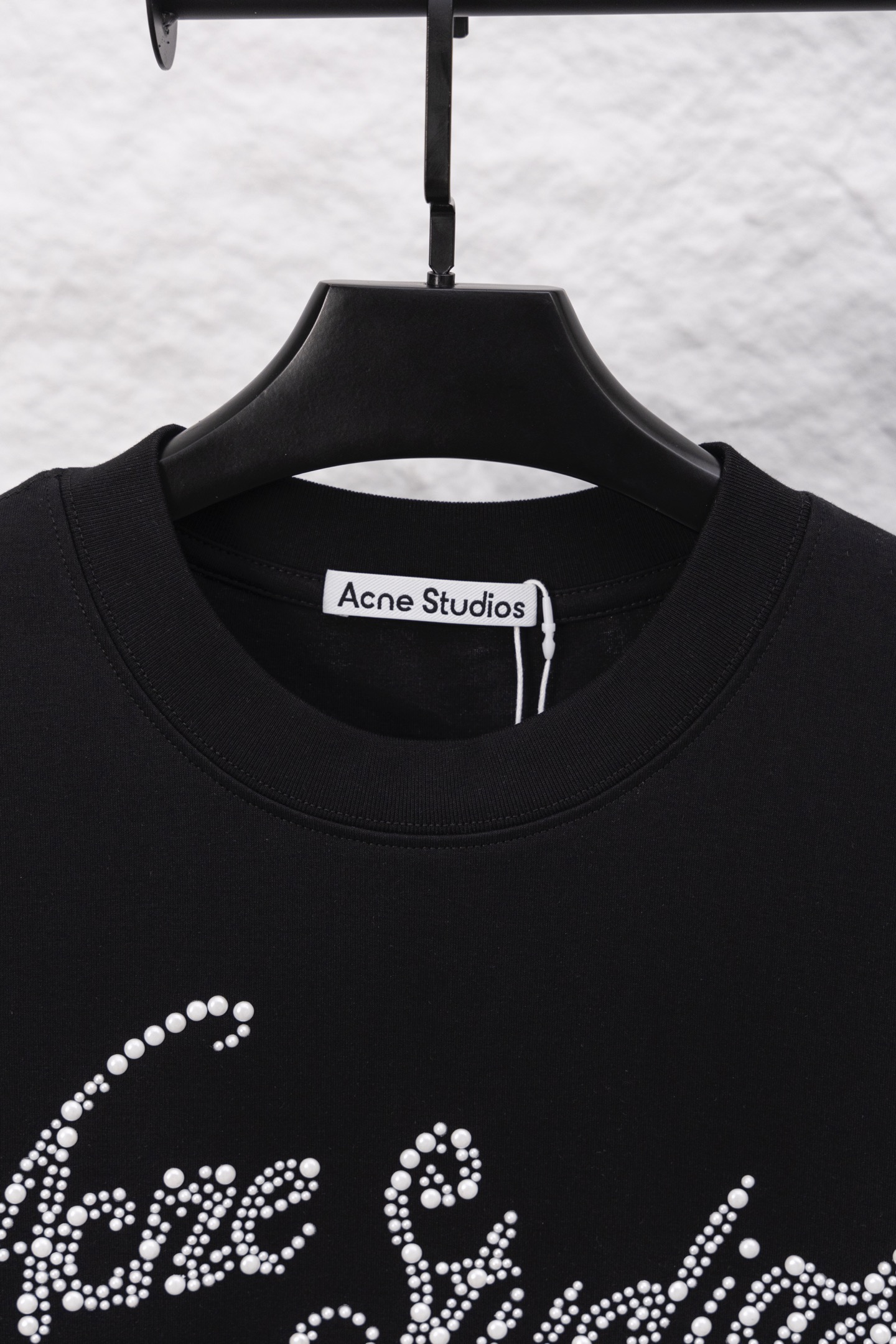 Acne Studios Camiseta Casual de Manga Corta con Logo de Diamantes de Imitación 5 i1750265108371 9360 0 3