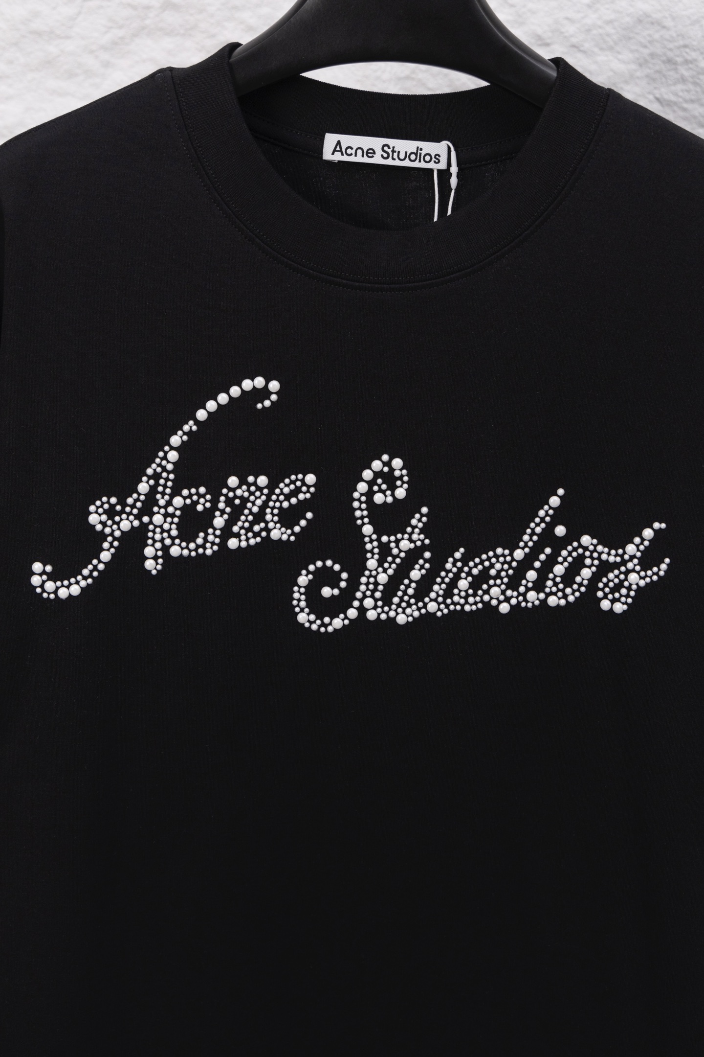 Acne Studios Camiseta Casual de Manga Corta con Logo de Diamantes de Imitación 4 i1750265108571 9239 0 2
