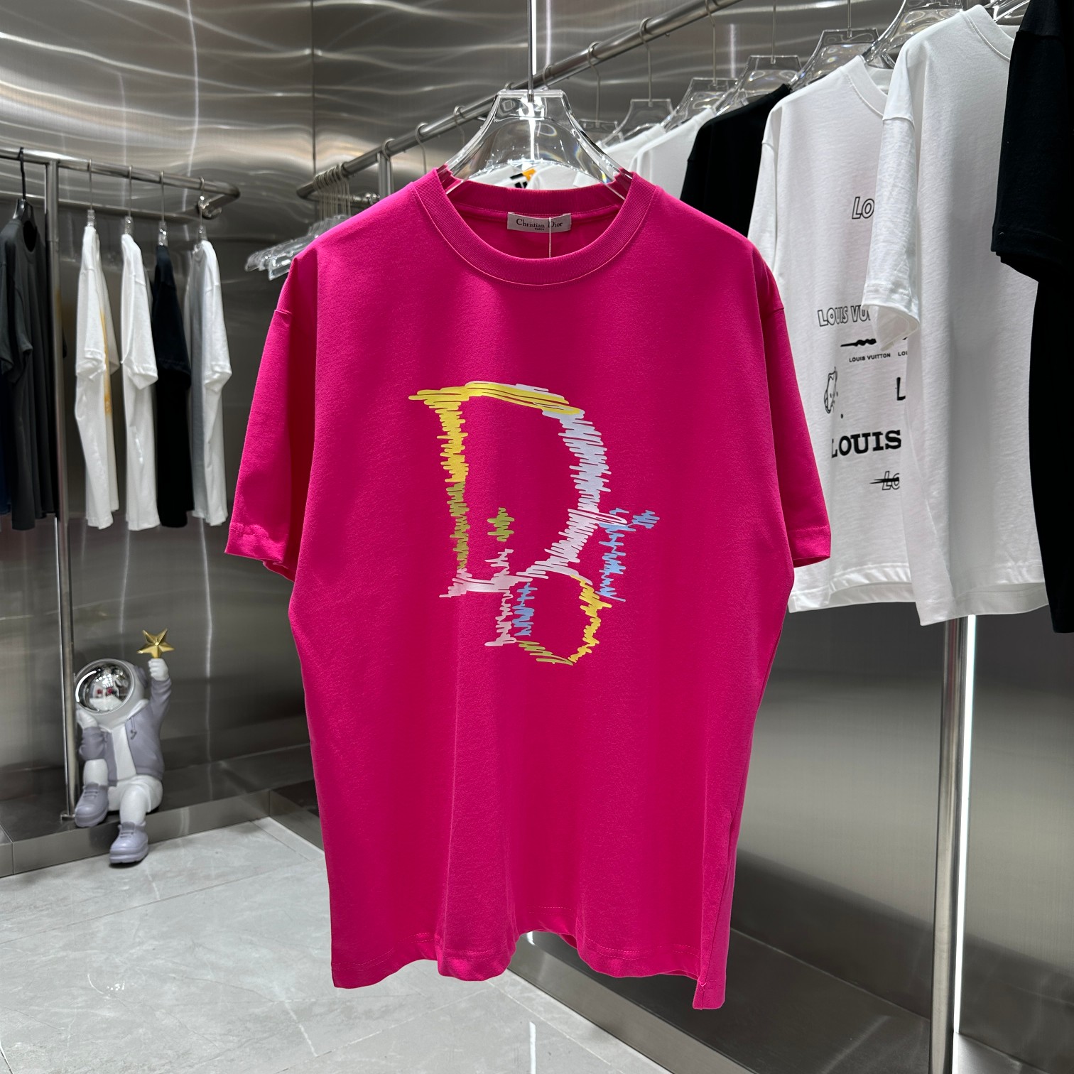 Quality Replica
 Dior Clothing T-Shirt Black Red Rose White Printing Unisex Spring Collection Short Sleeve