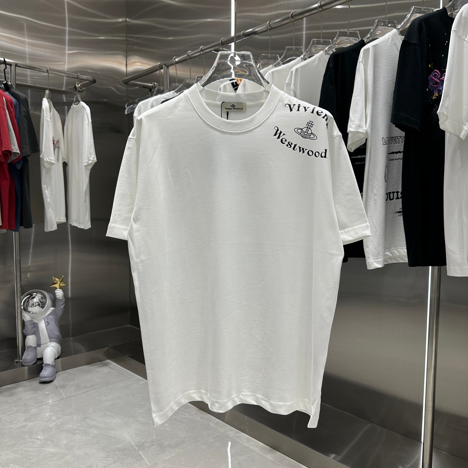 website to buy replica
 Vivienne Westwood Clothing T-Shirt Black White Printing Short Sleeve