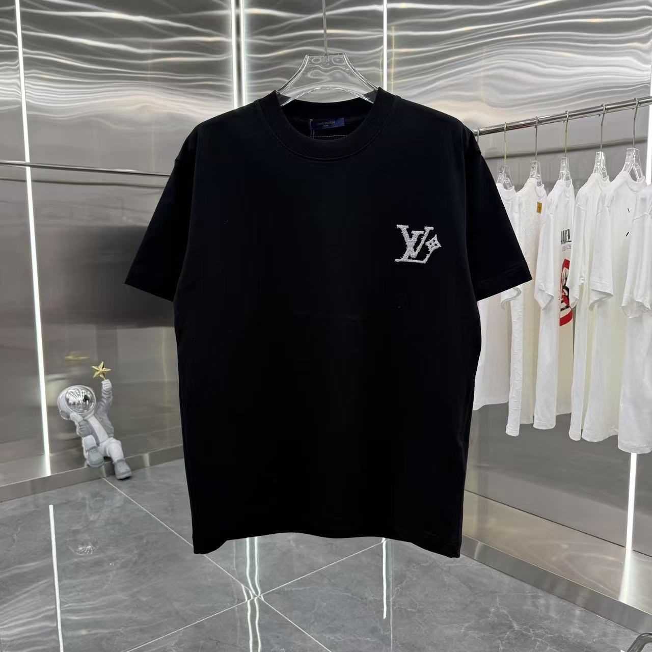Louis Vuitton 2025 Spring/Summer Logo Tee, Unisex Relaxed Fit, 320g Fabric