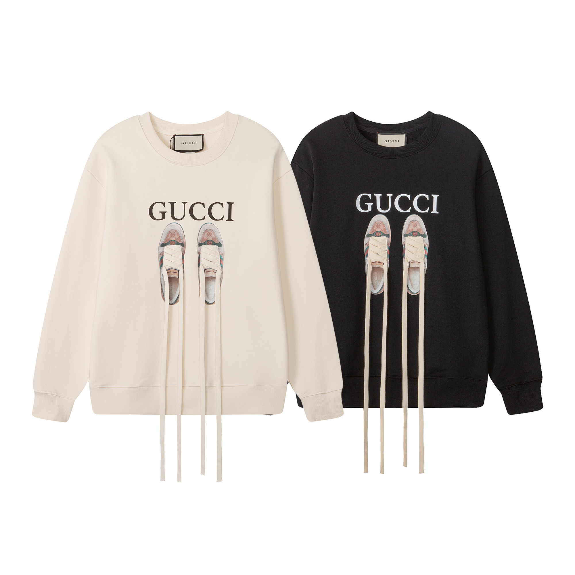 #718, alta personalización, versión de máxima calidad, sudadera con cuello redondo y logo de letras con cordones de GU*…