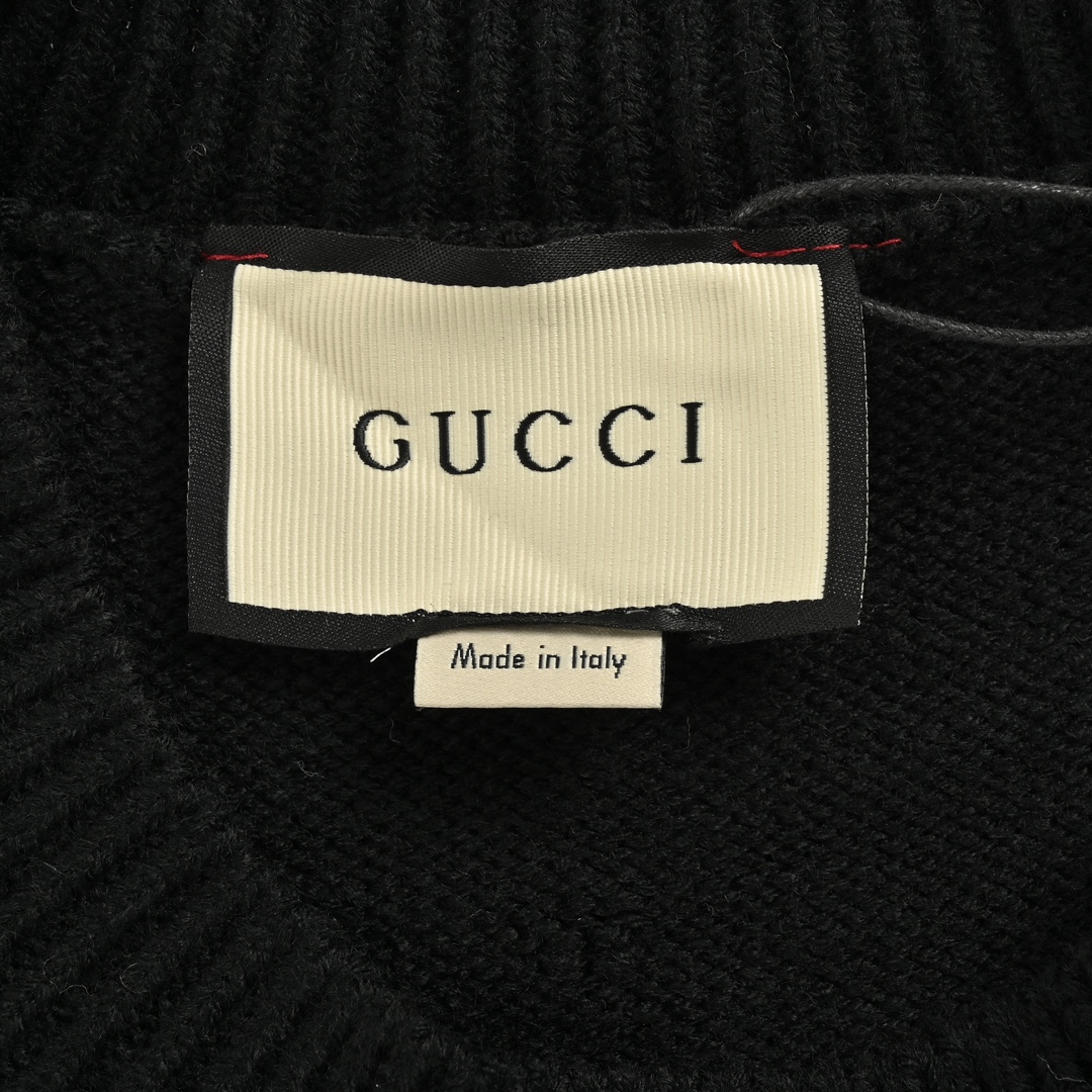 Gucci/古驰 24Fw 重工波点及logo提花圆领毛衣