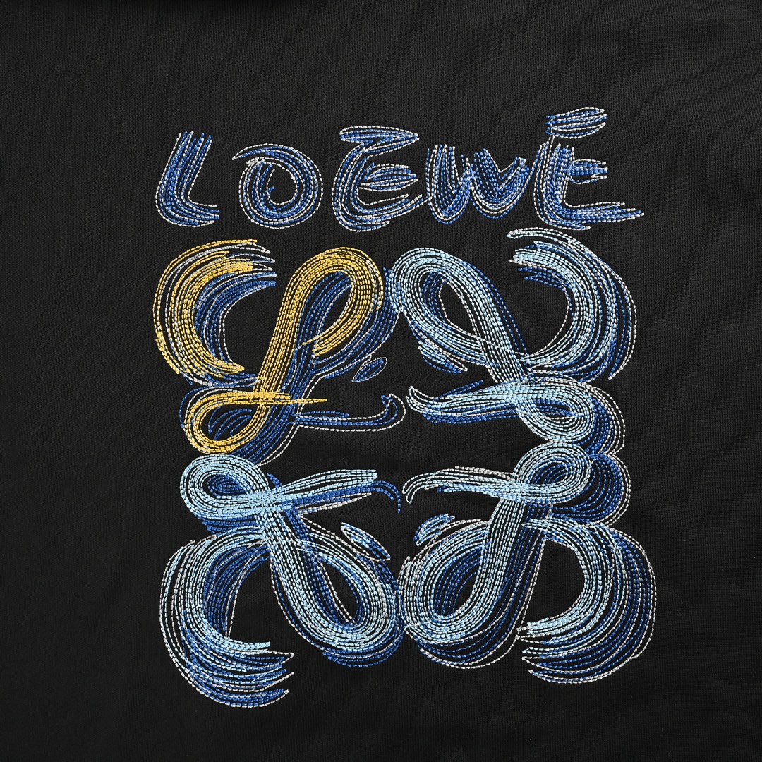 Loewe/罗意威 24Fw 线条logo刺绣连帽卫衣