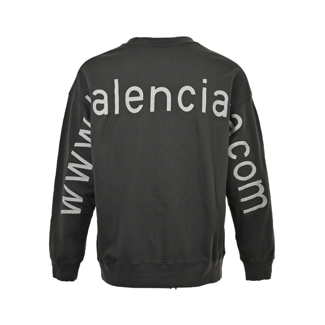 Balenciaga/巴黎世家 网址字母刺绣圆领卫衣 BAL.COM HOODIE大廓形连帽卫衣