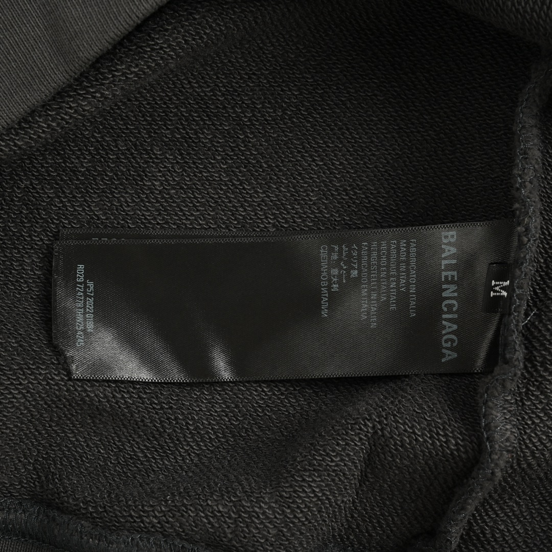 Balenciaga/巴黎世家 网址字母刺绣圆领卫衣 BAL.COM HOODIE大廓形连帽卫衣
