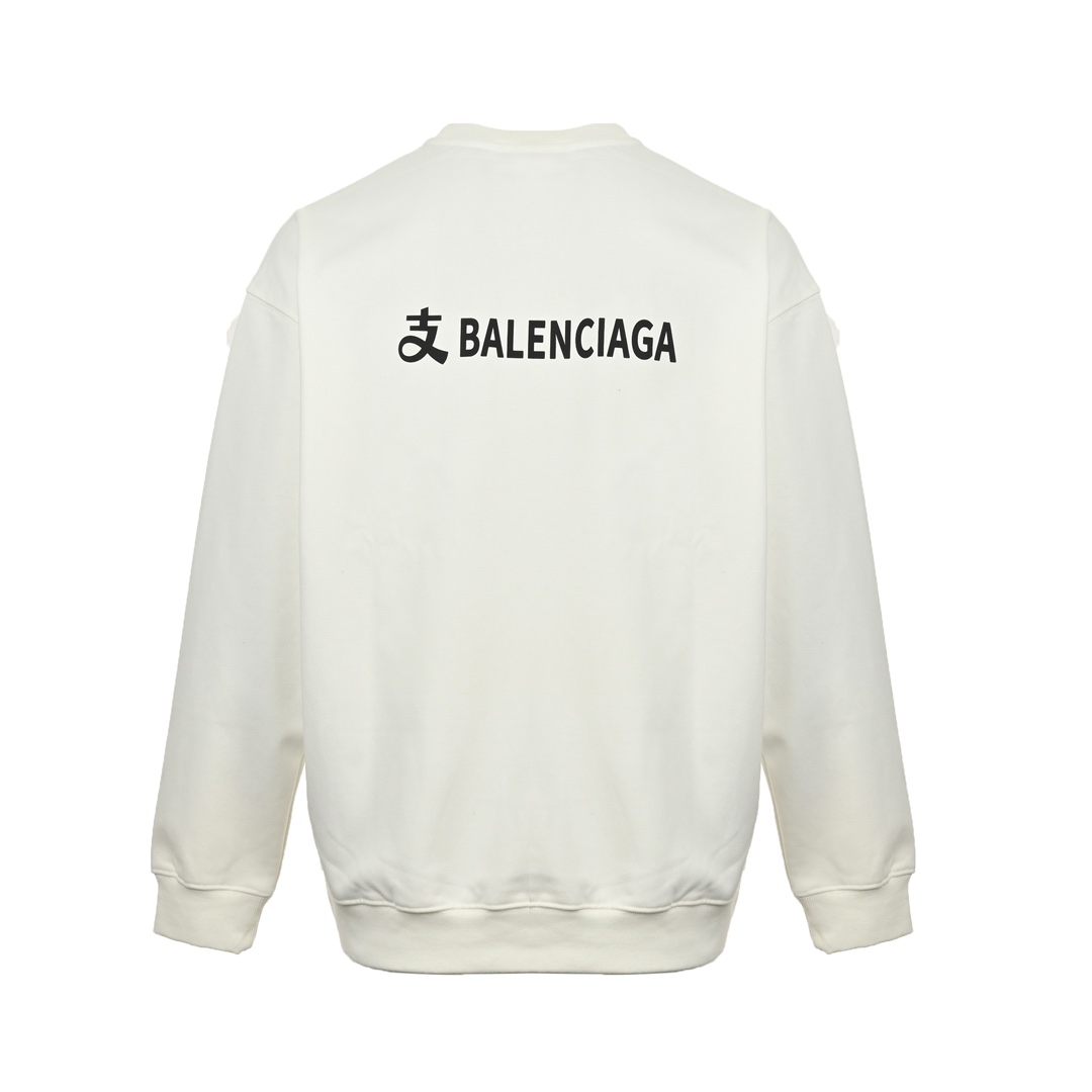 Balenciaga/巴黎世家 24ss 支付宝联名印花圆领卫衣