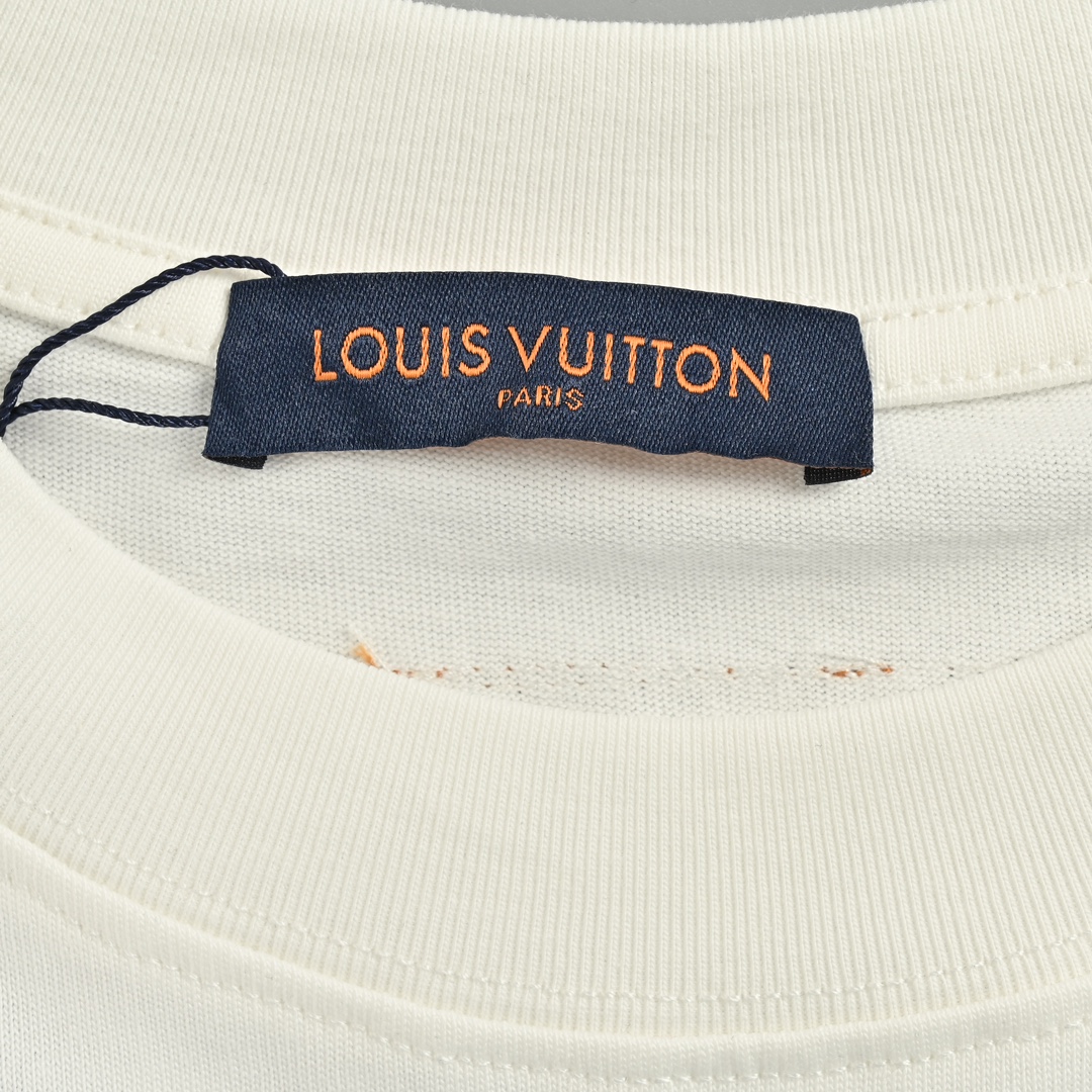 Louis Vuitton/路易威登 24ss 后背涂鸦logo发泡短袖