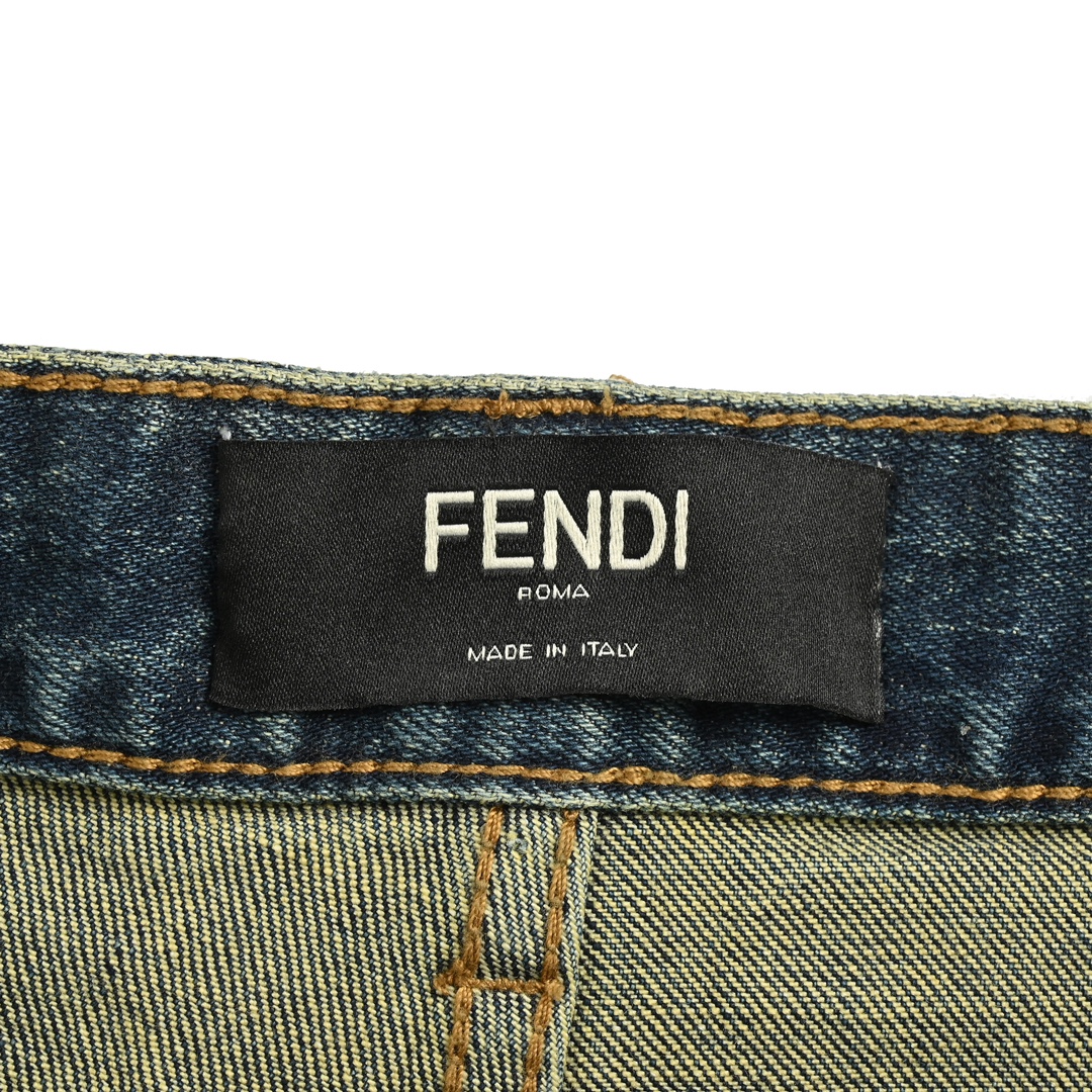 Fendi/芬迪 24Fw 彩色刺绣字母牛仔裤