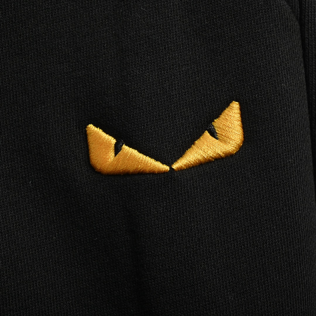 Fendi/芬迪 24Fw 膝盖拼接眼睛小怪兽拉链套装长裤