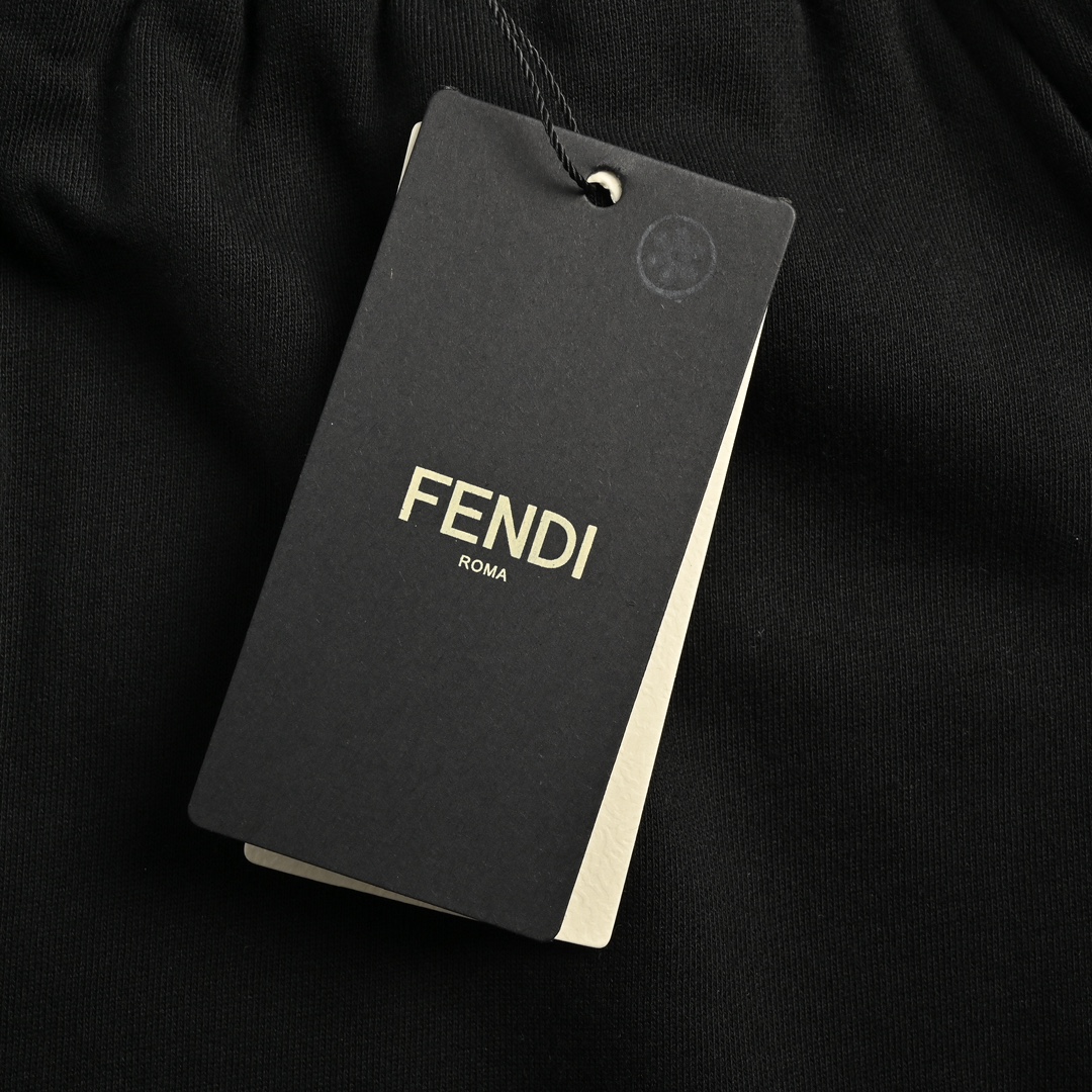 Fendi/芬迪 24Fw 膝盖拼接眼睛小怪兽拉链套装长裤