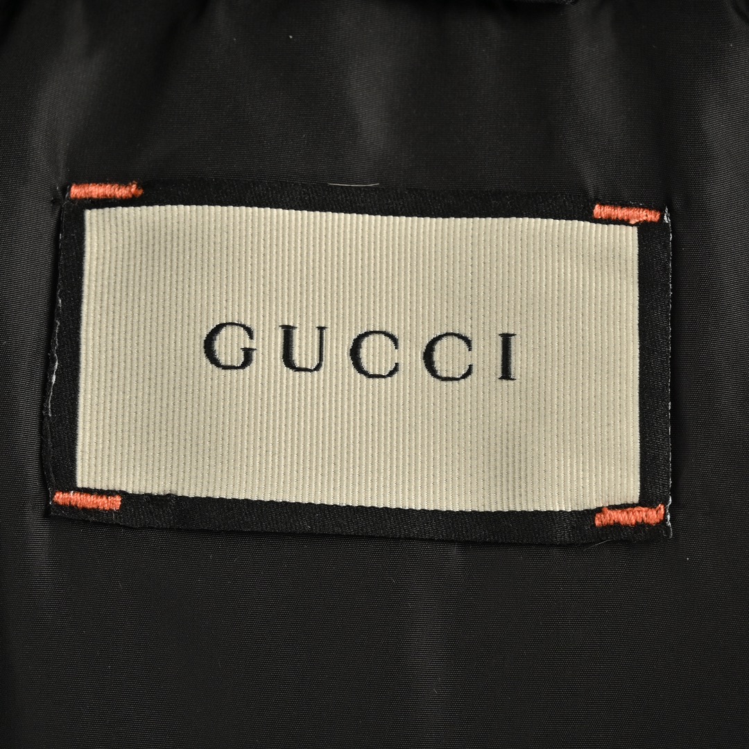 Gucci/古驰 20Fw 红绿织带暗纹连帽羽绒服