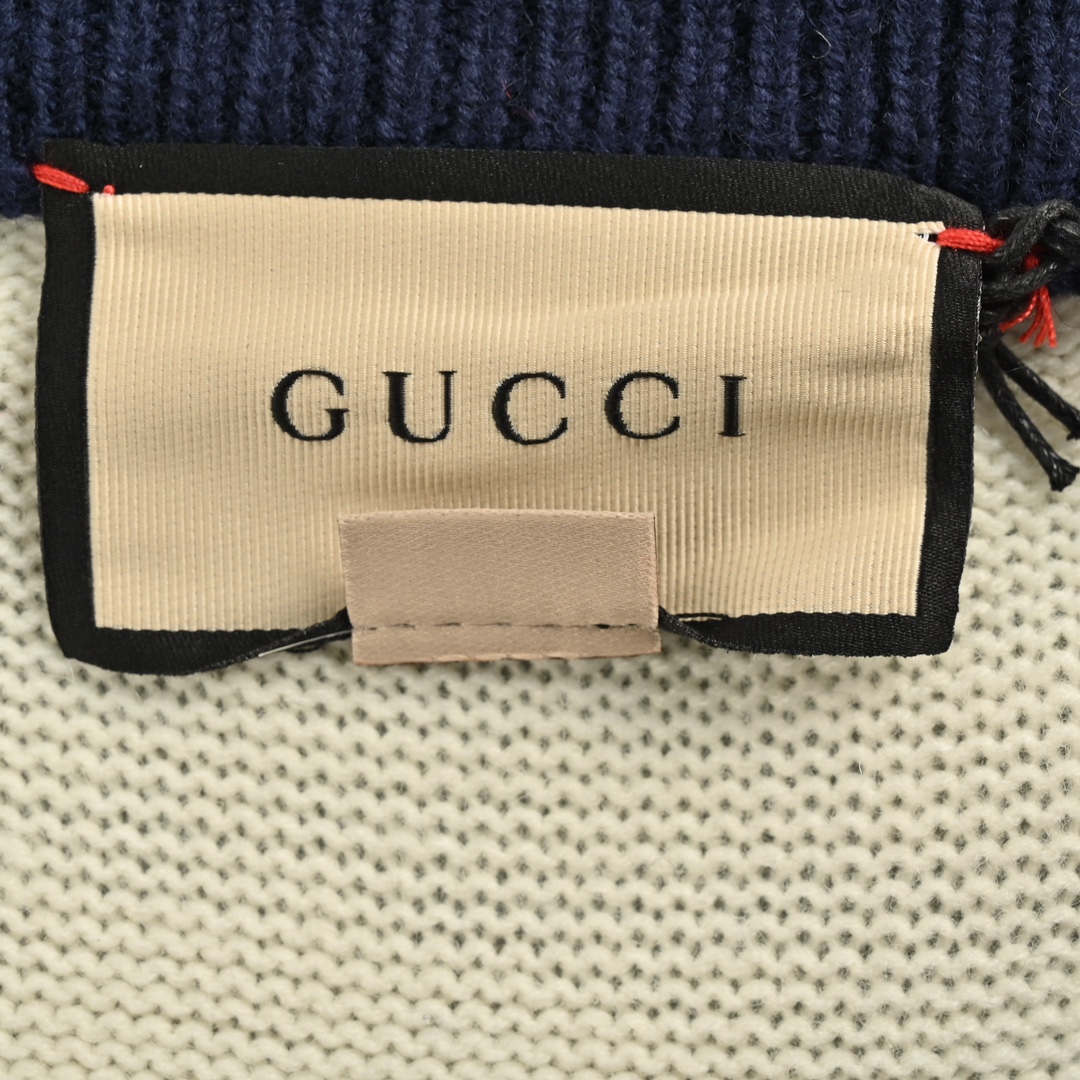 Gucci/古驰 24Fw 红绿条纹拼接针织开衫