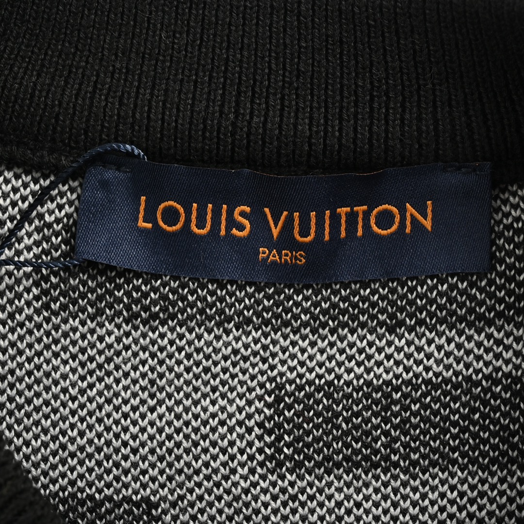 Louis Vuitton/路易威登 24Fw 黑白字母提花毛衣