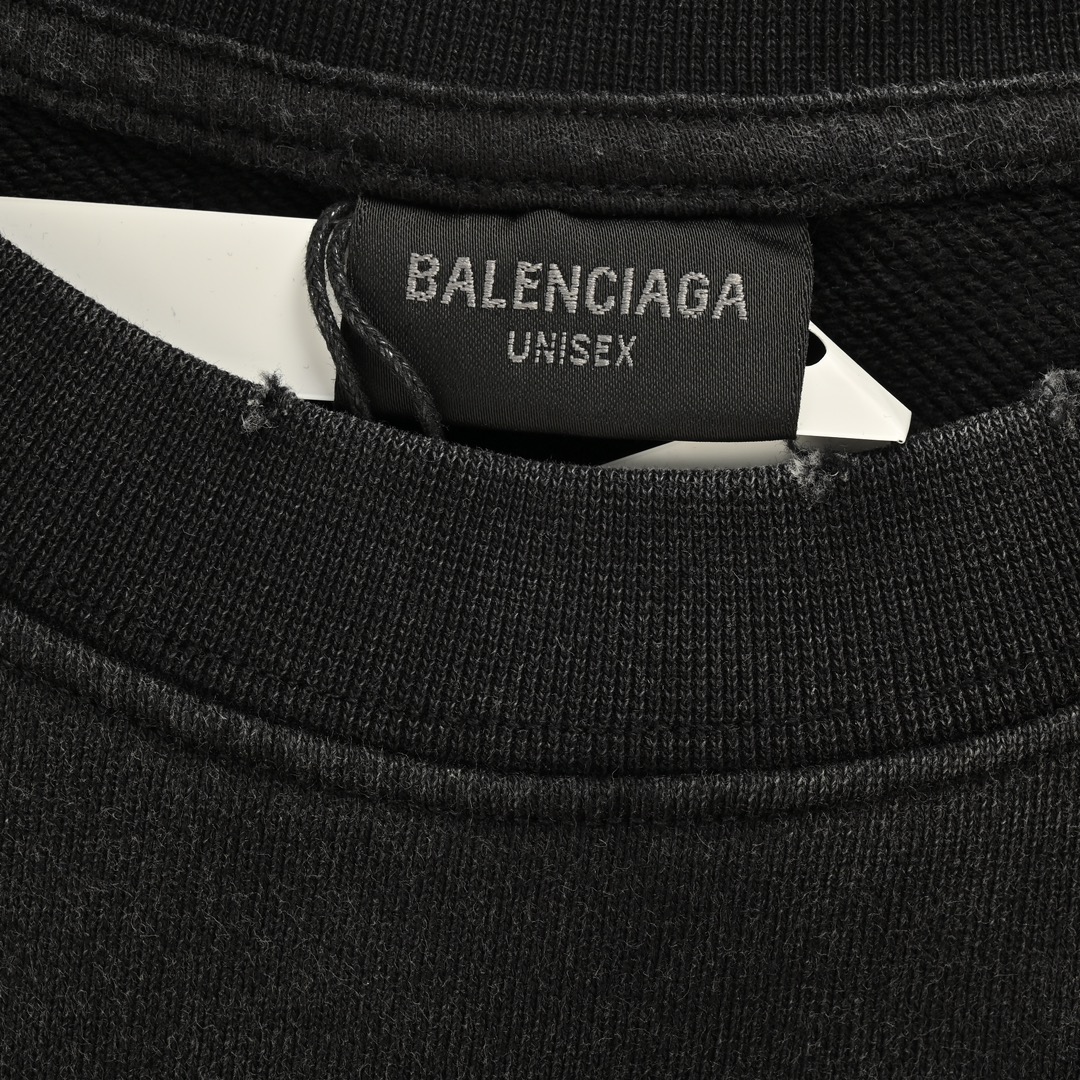 Balenciaga/巴黎世家 水洗锁扣字母圆领卫衣