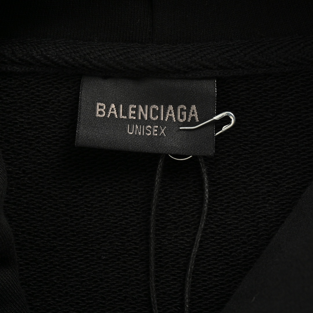 Balenciaga/巴黎世家 24Fw LB反光字母印花连帽卫衣