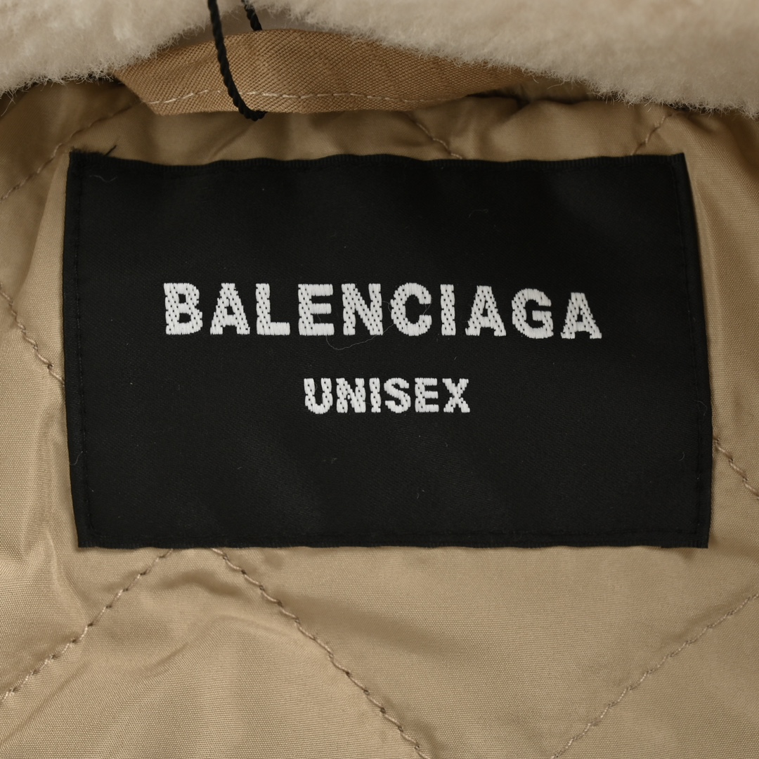 Balenciaga/巴黎世家 24Fw 毛领夹层连帽棉服