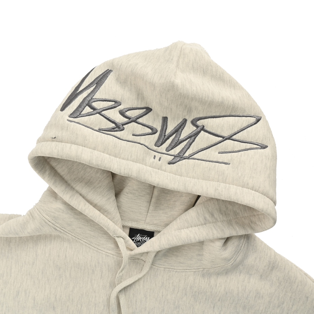 Stussy/斯图西 字母logo刺绣连帽卫衣