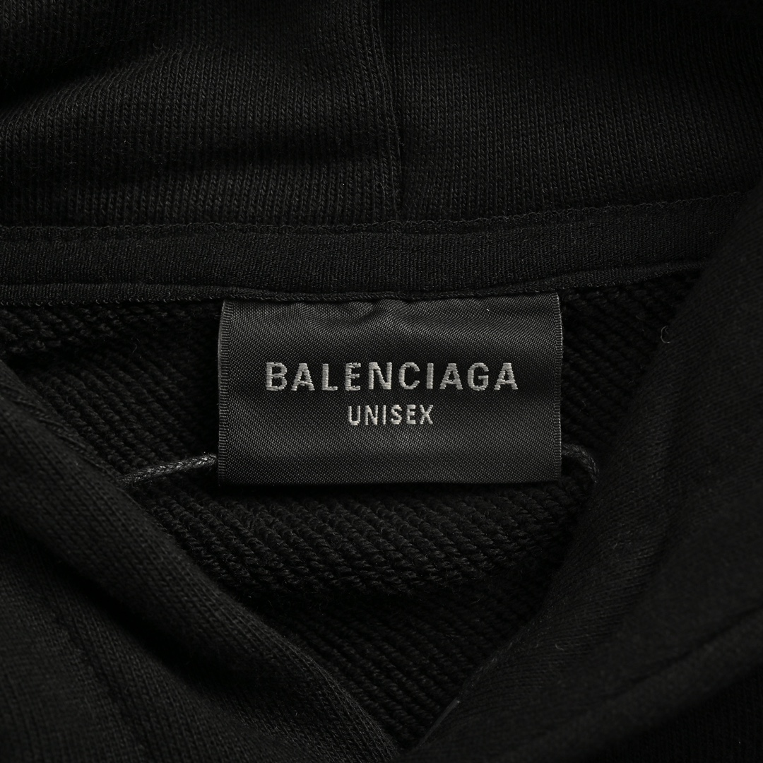 Balenciaga/巴黎世家 24Fw 双B贴布及logo刺绣连帽卫衣