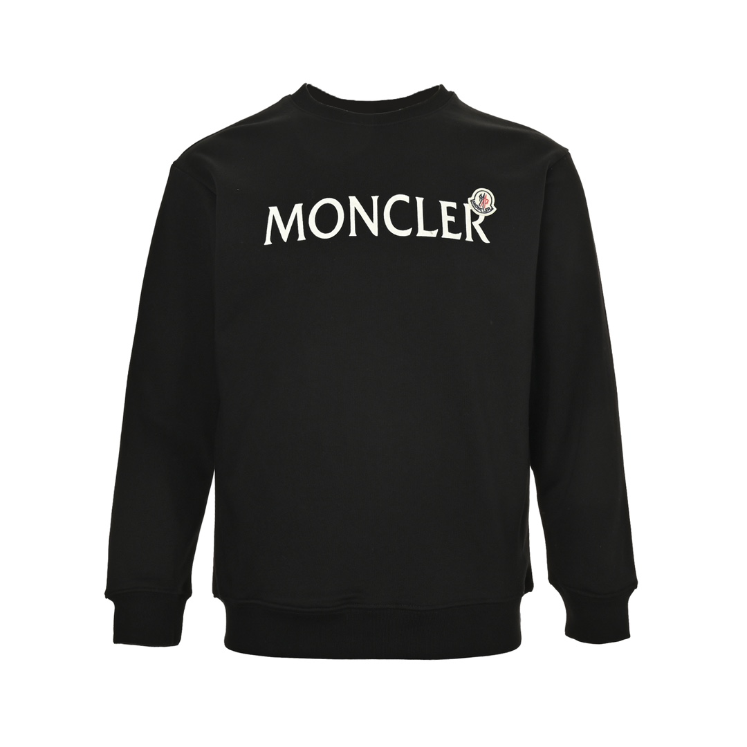 Moncler/蒙口 经典植绒字母logo圆领卫衣