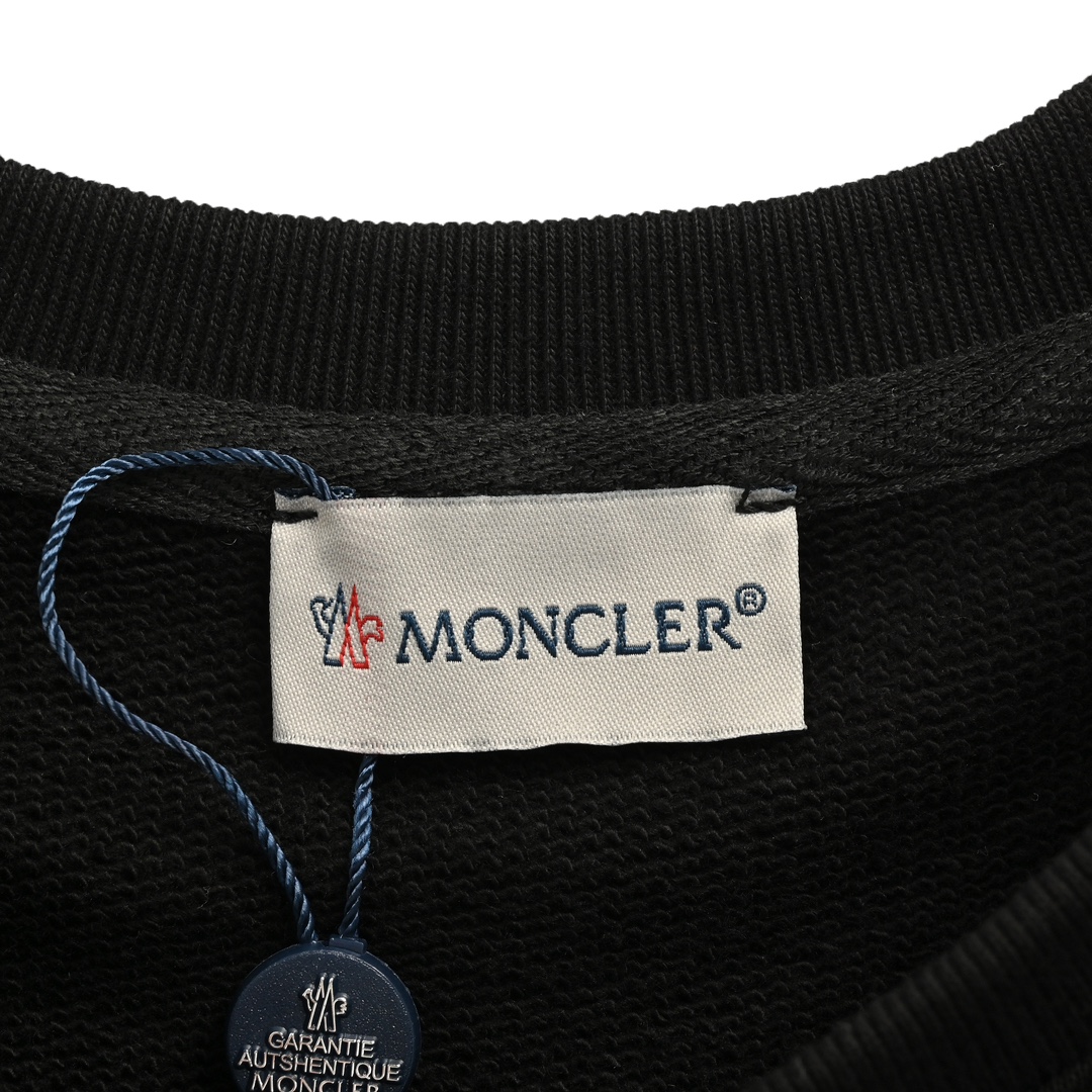 Moncler/蒙口 经典植绒字母logo圆领卫衣