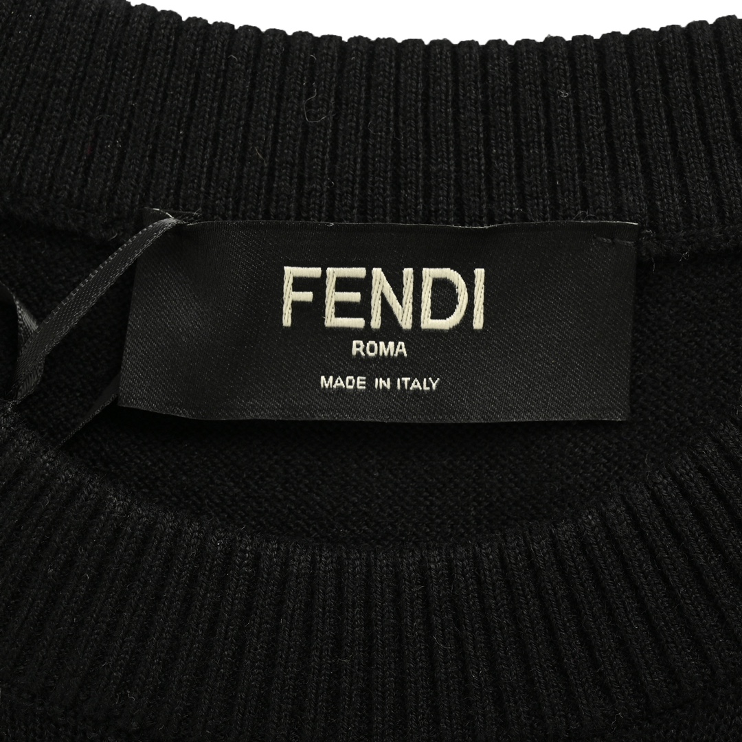 Fendi/芬迪 24Fw FF浮雕压花毛衣 定制60支至尊超细超柔羊毛混纺锦缎