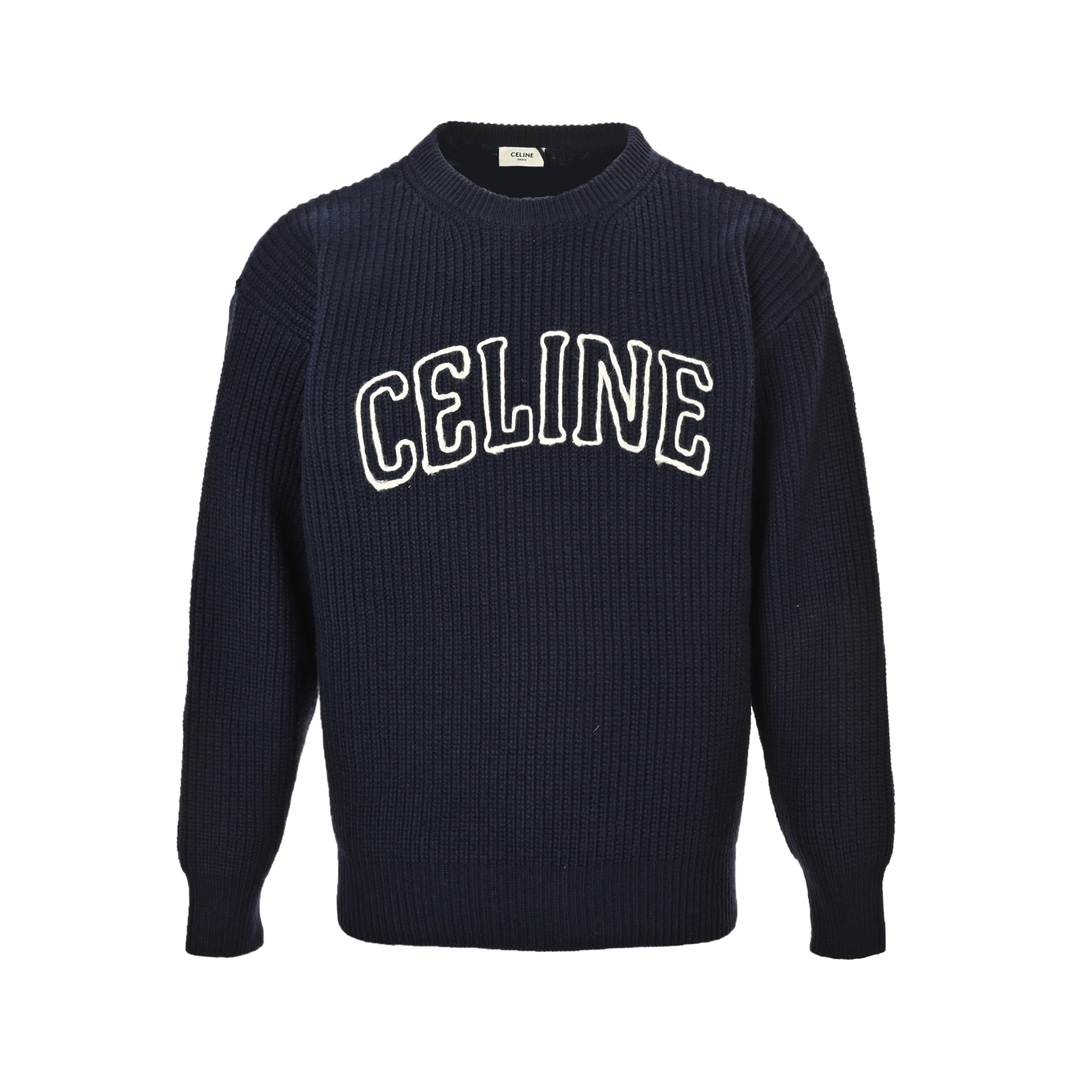 Celine/赛琳 24Fw 毛线镂空字母圆领毛衣 慵懒宽大版型