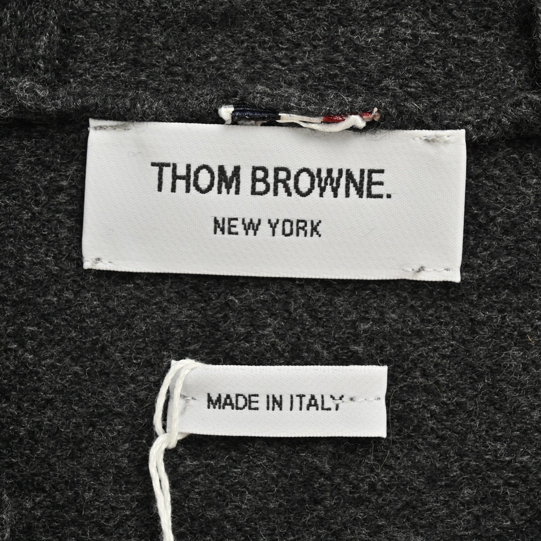 Thom Browne/汤姆布朗 24Fw 四杠条纹羊绒拉链连帽外套