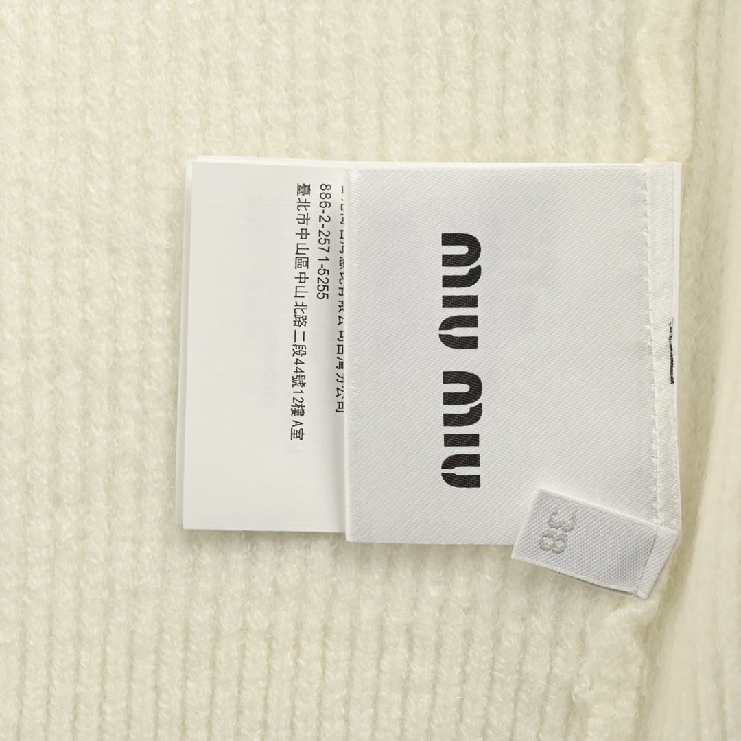 Miu Miu/缪缪 24Fw 贴布logo刺绣拉链毛衣外套
