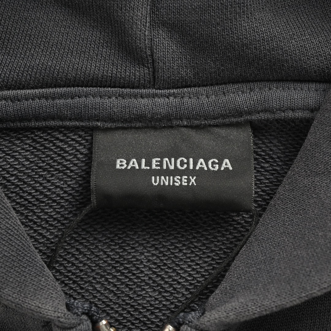 Balenciaga/巴黎世家 23Fw 灾难拉链连帽卫衣外套