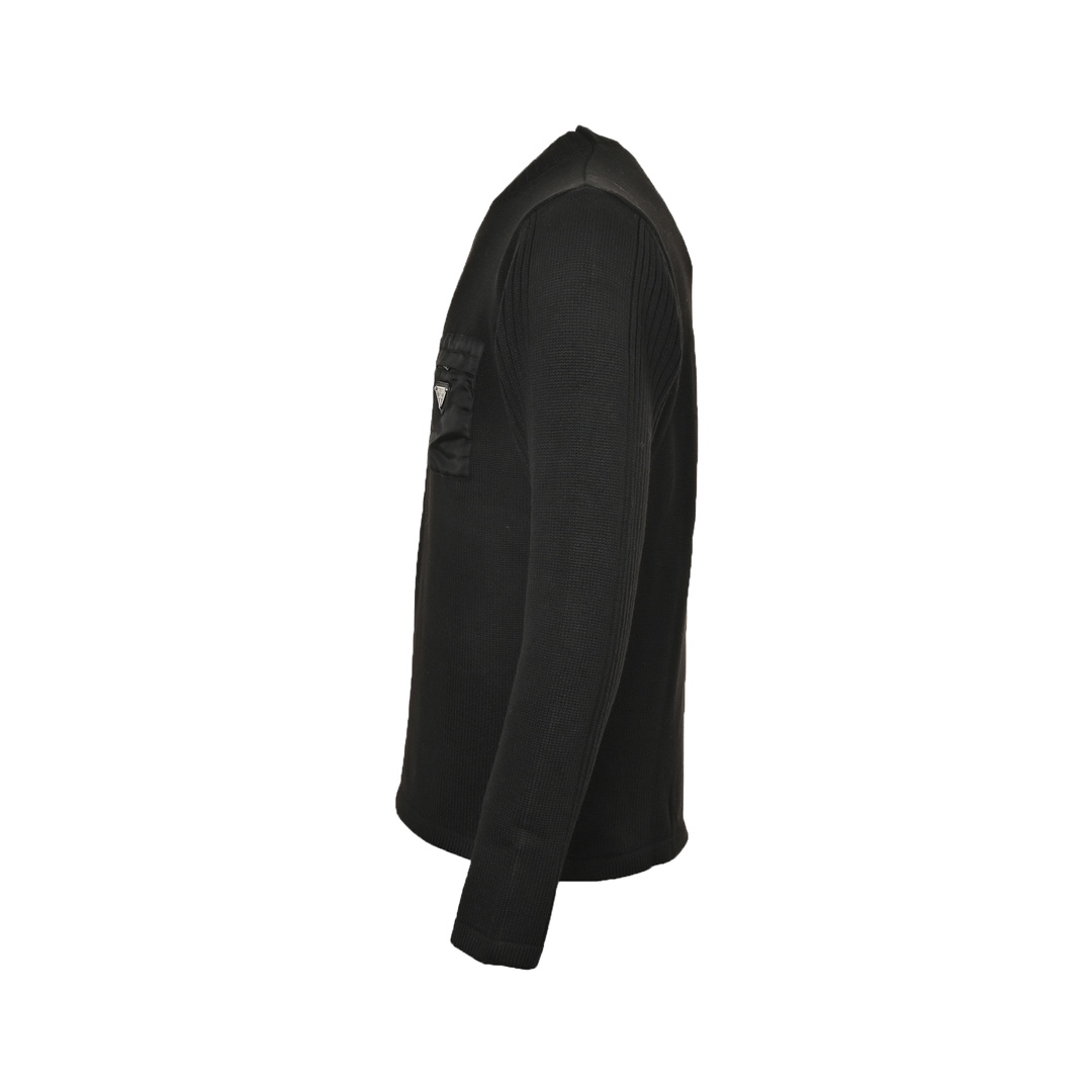 Prada/普拉达 24Fw 尼龙口袋三角标圆领毛衣-Chinese UA Cheap High Quatity Brand Clothes Bags handbags Sneakers wholesale wholesaler seller from China Factory suppliers Fashion Clothing Shoes best Quality Beautiful Price Prada/普拉达 24Fw 尼龙口袋三角标圆领毛衣