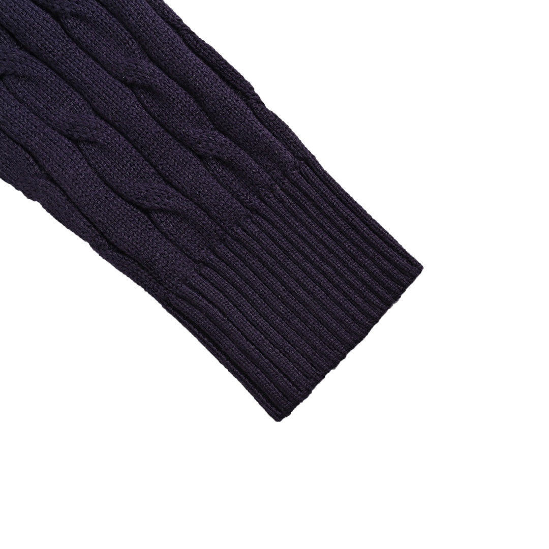 Ralph Lauren/拉夫劳伦 25Fw 绞花粗针混纺圆领毛衣藏青色 卡其色 灰色 白色