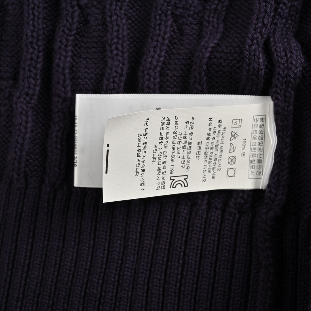 Ralph Lauren/拉夫劳伦 25Fw 绞花粗针混纺圆领毛衣藏青色 卡其色 灰色 白色