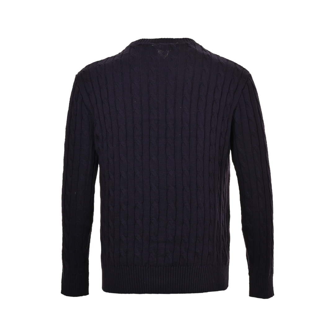 Ralph Lauren/拉夫劳伦 25Fw 绞花粗针混纺圆领毛衣藏青色 卡其色 灰色 白色