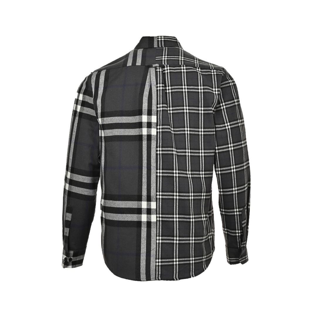 Burberry/巴宝莉 双拼磨毛拼接格纹衬衫