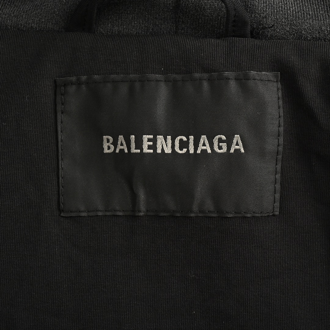 Balenciaga/巴黎世家 字母刺绣连帽拉链外套