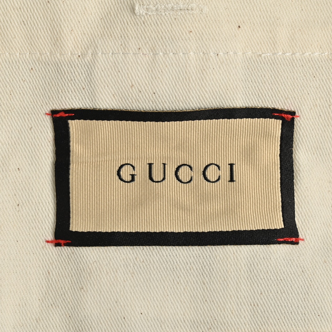 Gucci/古驰 24Fw 重工满印双G烫钻牛仔外套