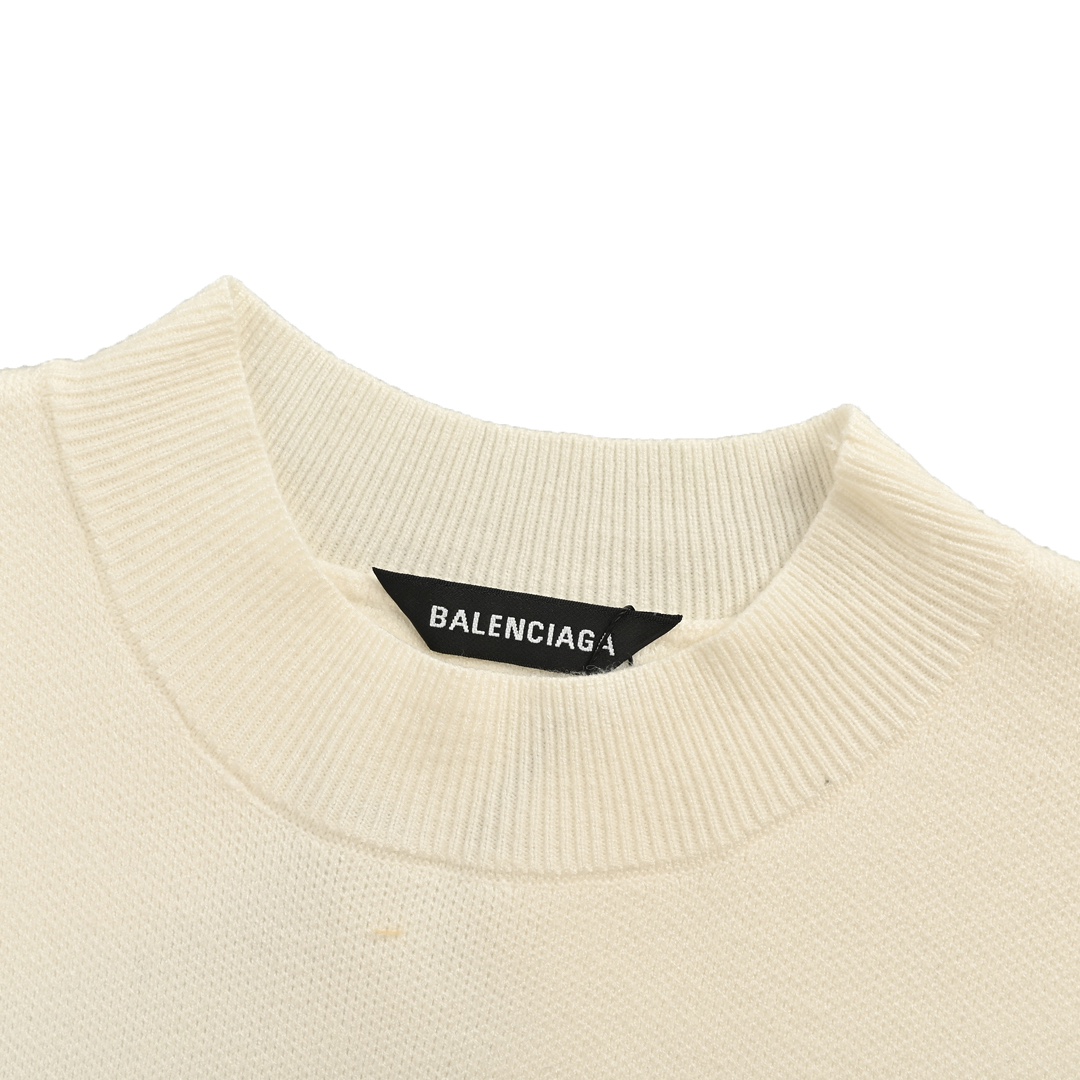 Balenciaga/巴黎世家 字母刺绣圆领针织毛衣字刺绣字母
