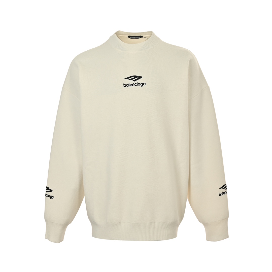 Balenciaga/巴黎世家 字母刺绣圆领针织毛衣字刺绣字母