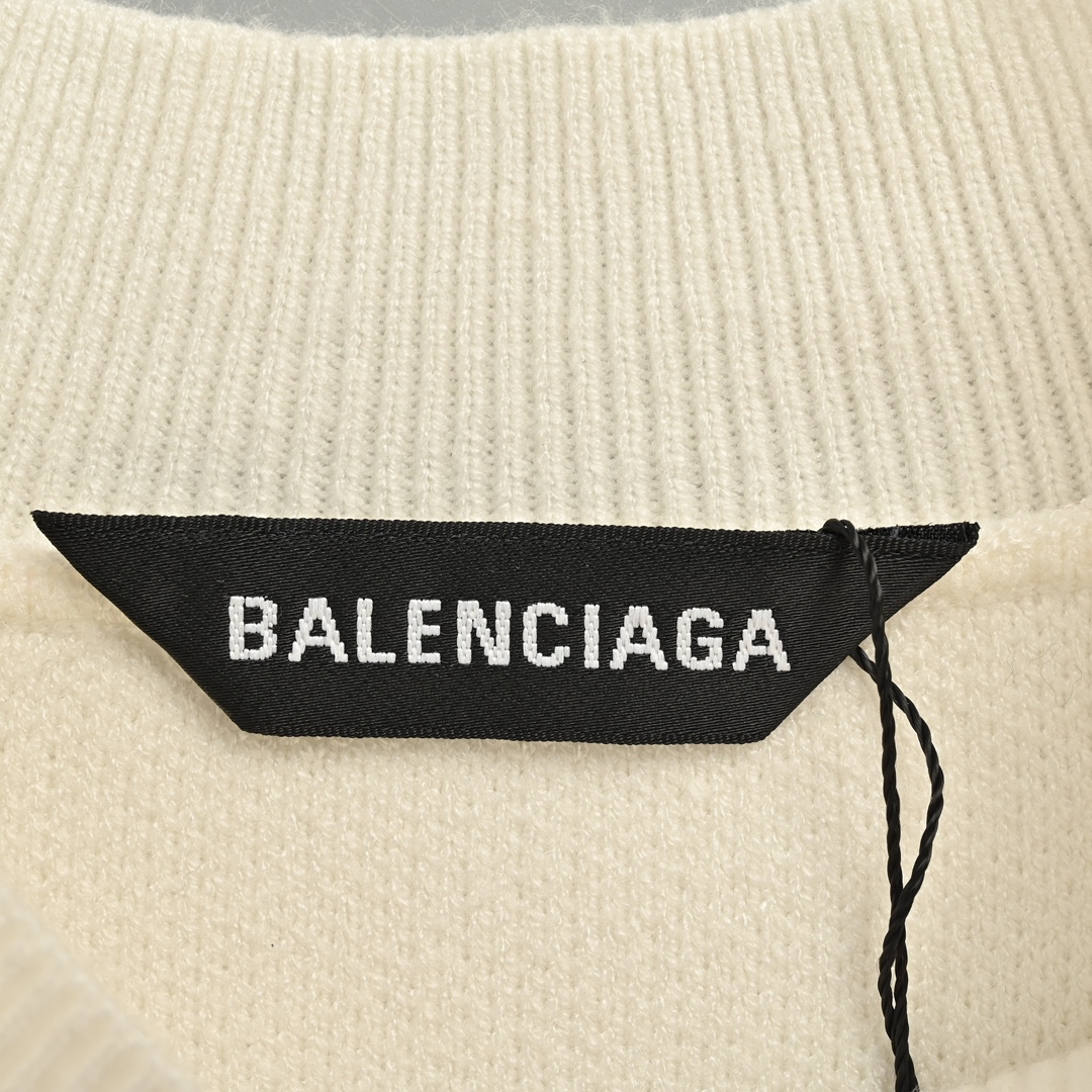 Balenciaga/巴黎世家 字母刺绣圆领针织毛衣字刺绣字母