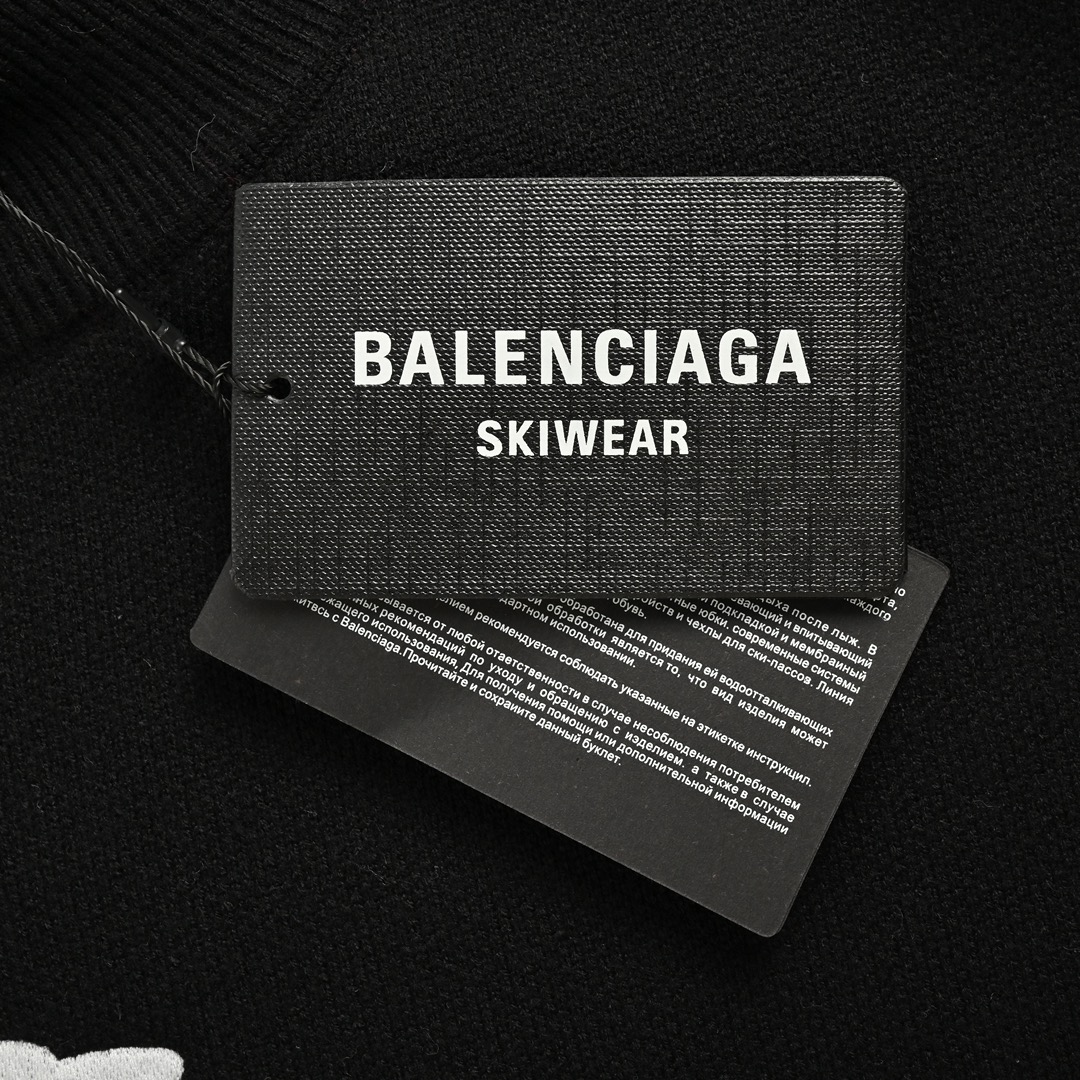 Balenciaga/巴黎世家 字母刺绣圆领针织毛衣 经典m字刺绣字母秋冬系列滑雪系列毛衣光线刺绣