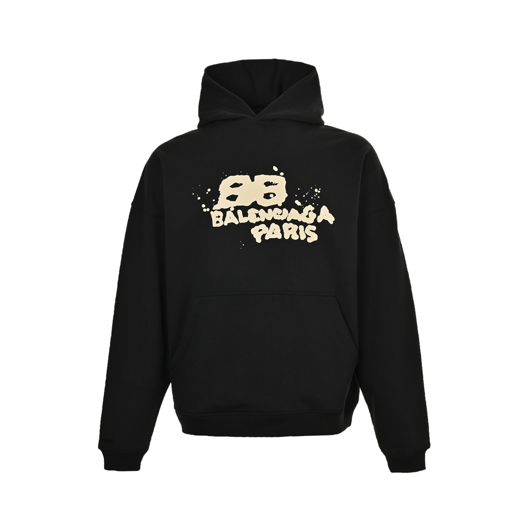 Balenciaga/巴黎世家 22Fw 涂鸦双B印花连帽卫衣