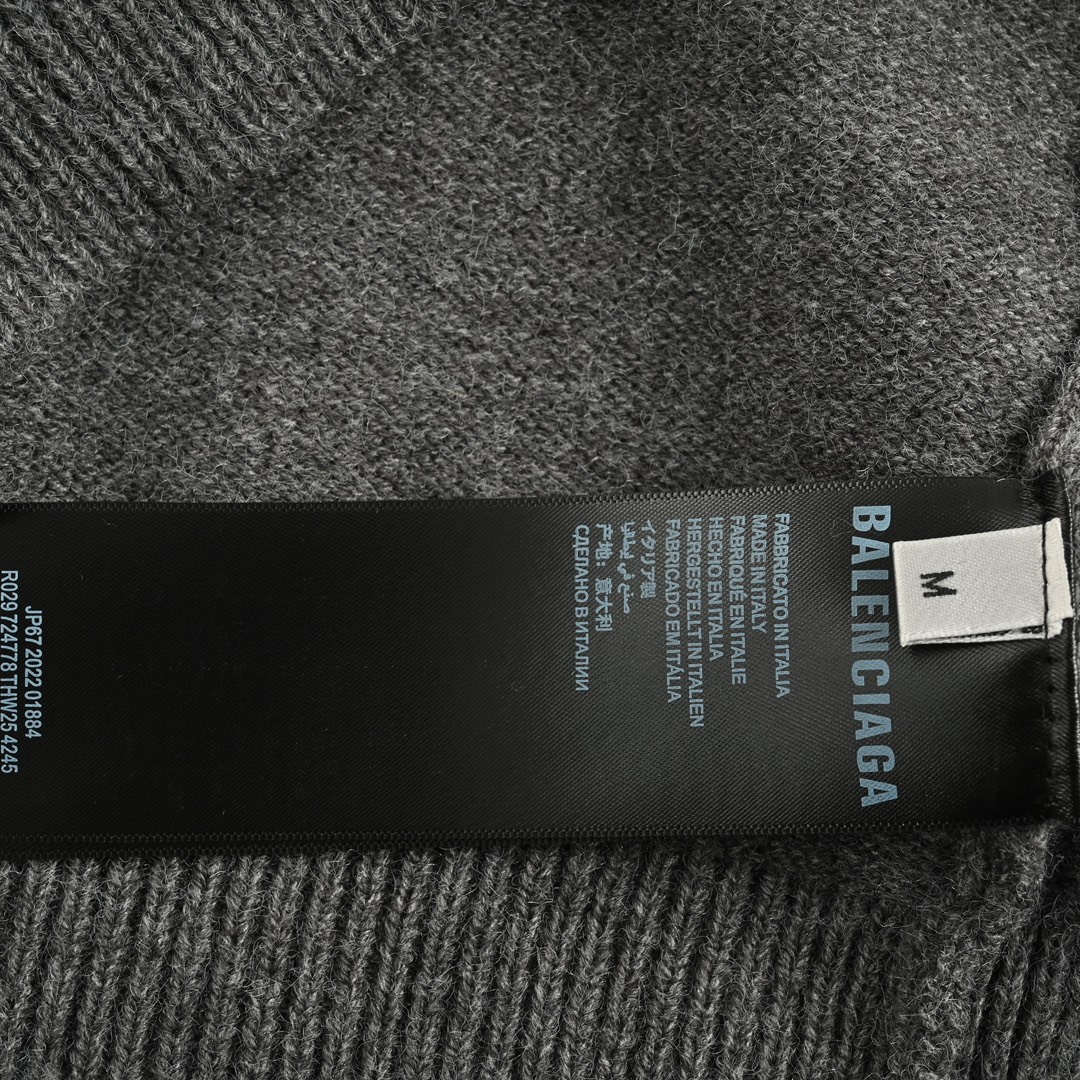 Balenciaga/巴黎世家 双B刺绣针织圆领毛衣