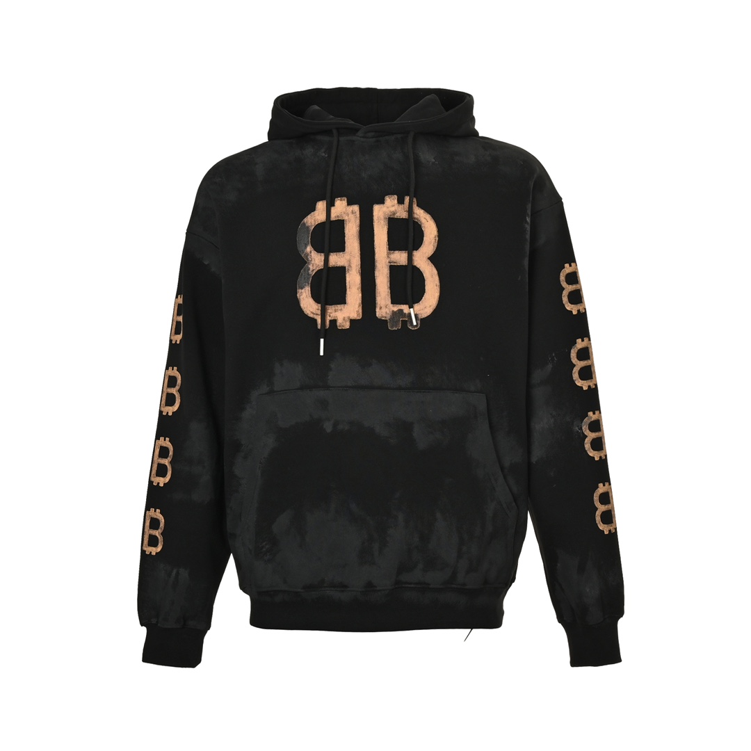 Balenciaga/巴黎世家 双B比特币水洗连帽卫衣