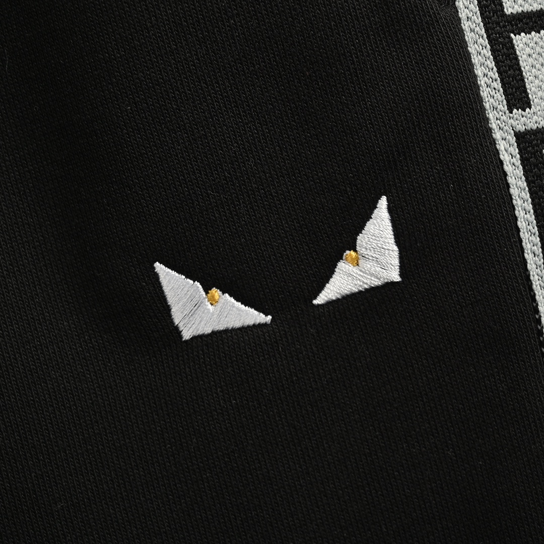 Fendi/芬迪 24Fw 刺绣眼睛侧边织带长裤