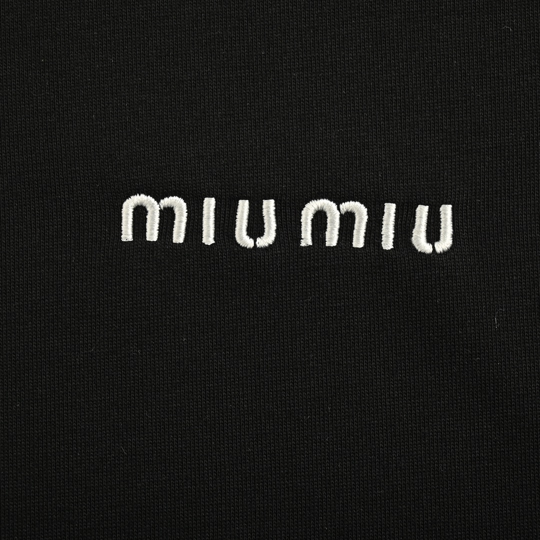 Miu Miu/缪缪 小标刺绣长袖T恤