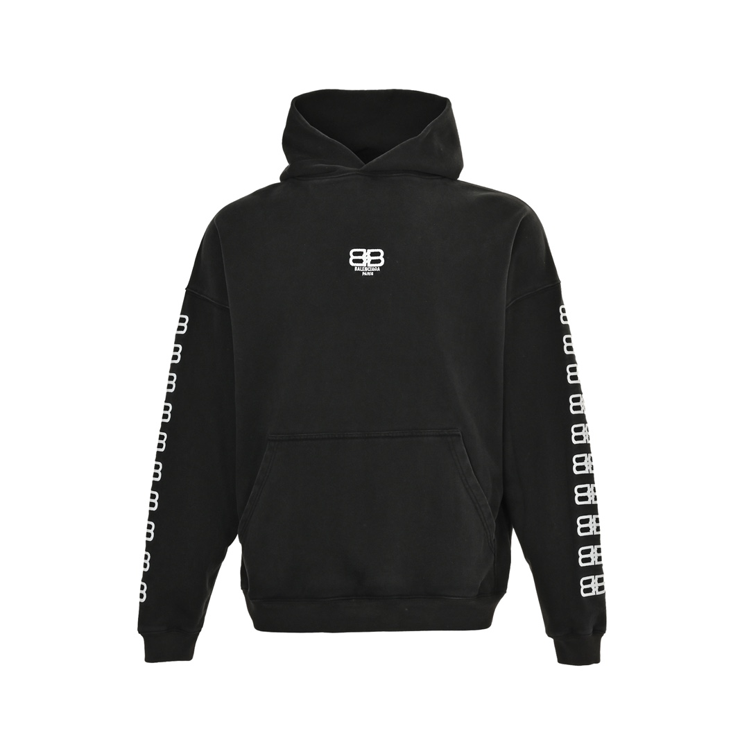 Balenciaga/巴黎世家 双B刺绣水洗连帽卫衣
