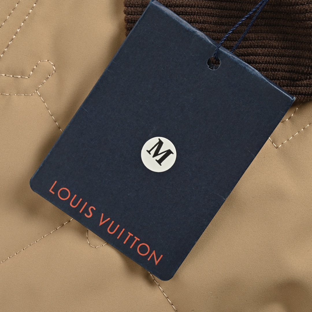 Louis Vuitton/路易威登 24Fw 老花绗缝刺绣灯芯绒领薄棉外套