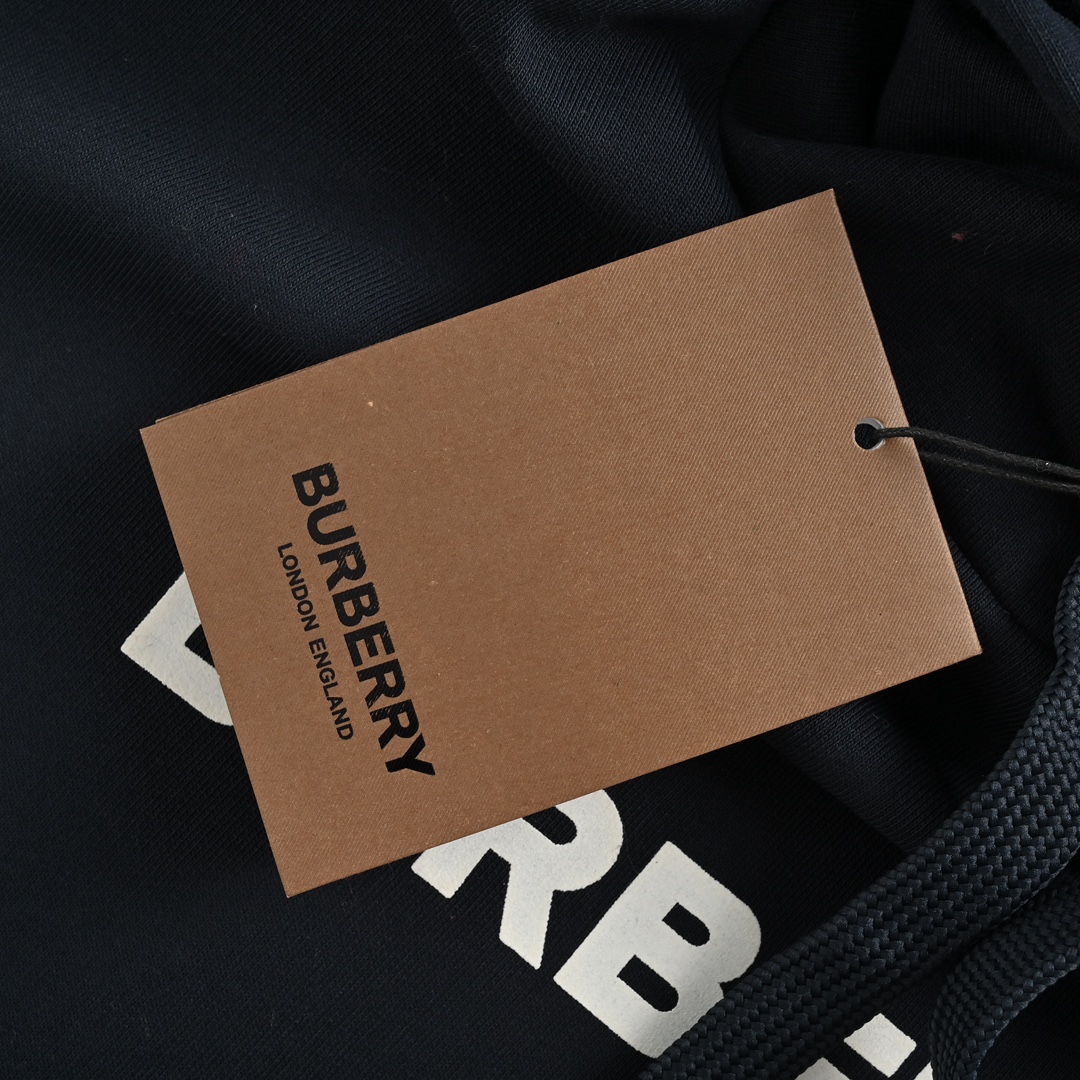 Burberry/巴宝莉 经典字母印花连帽卫衣藏蓝
