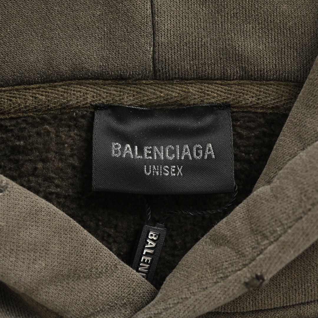 Balenciaga/巴黎世家 24Fw 胸前“PARIS”字母印花加绒连帽卫衣